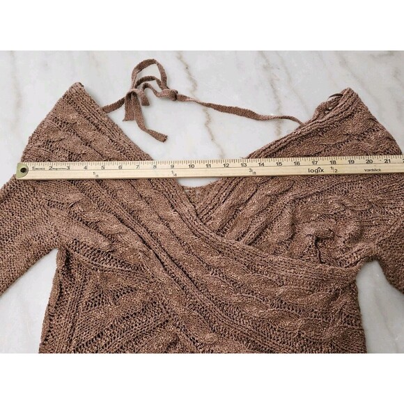 Onetheland Sweater Womens Small Cropped Crossed Look Sweter - Picture 3 of 8